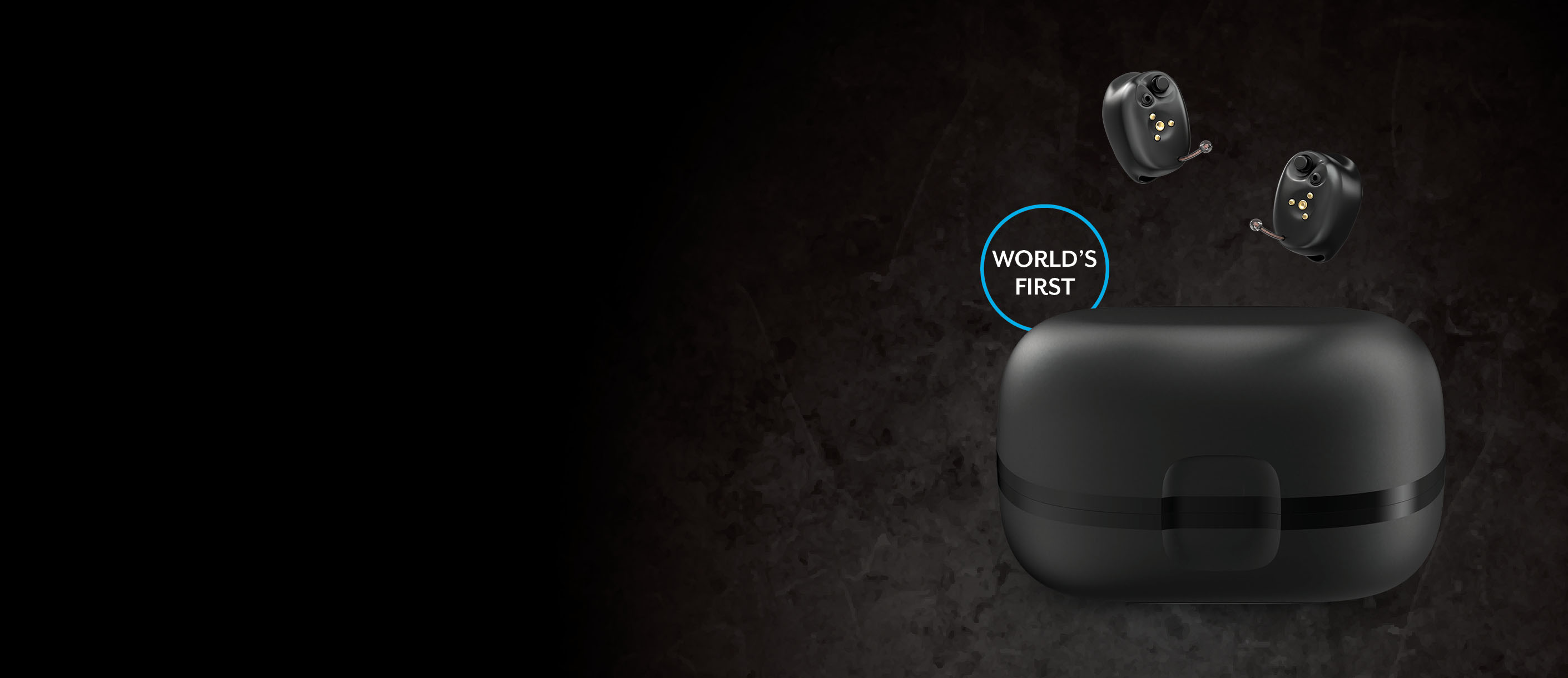 Two CIC R hearing aids and a StarLink Custom Charger 2.0