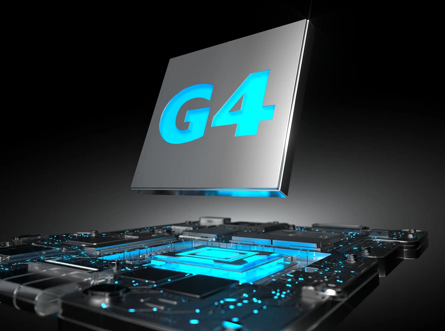 G4 chip floating over a circuit board
